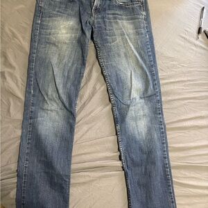 3.Levi's Straight Leg Blue Jeans